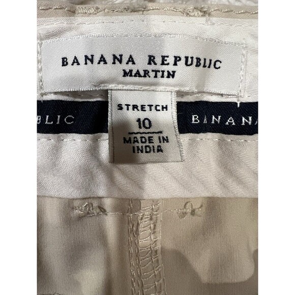 Banana Republic Pants Martin Crop Chino Stretch Slit Ankle Hem Beige Women 10 - Picture 5 of 7